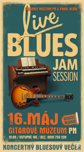 📢🎸 Koncertné blues jam session: večer živej bluesovej hudby s plným pódiom muzikantov ❤️😊