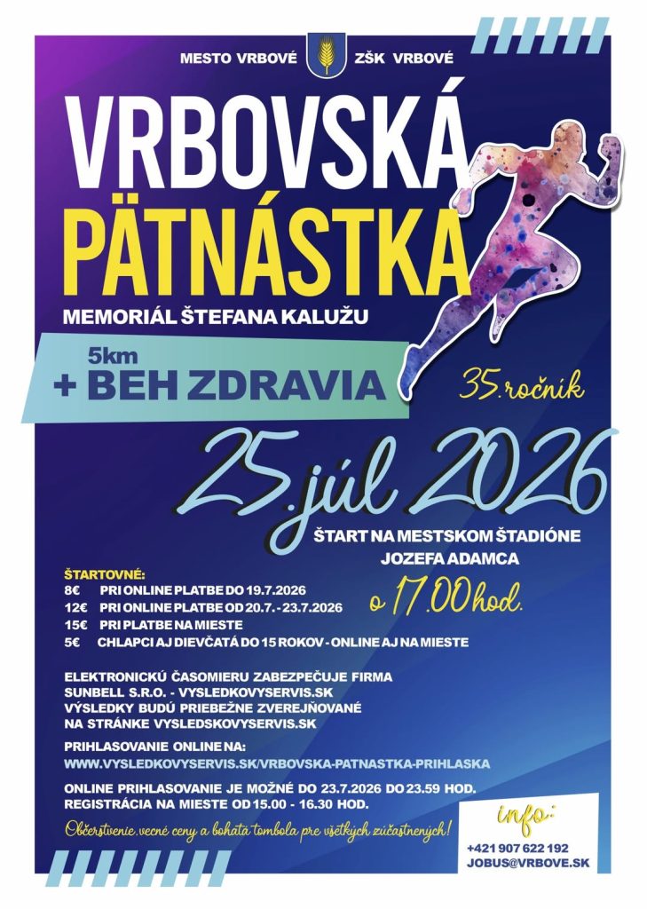 Vrbovská pätnástka – Memoriál Štefana Kalužu + Beh zdravia
