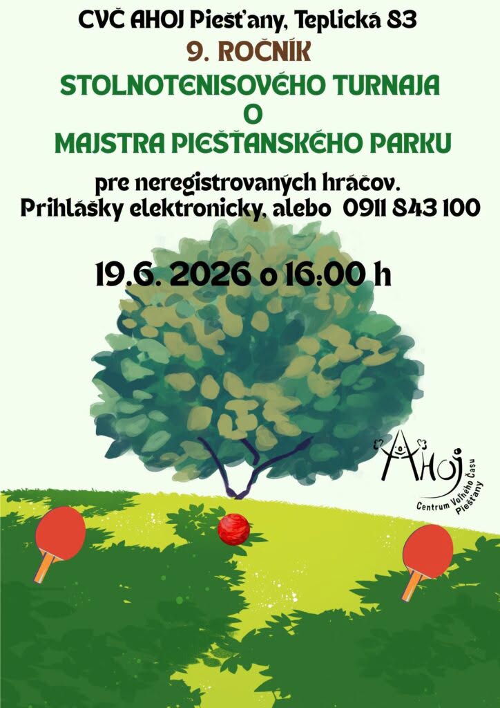 Stolnotenisový turnaj o Majstra Piešťanského parku – 9. ročník
